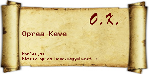 Oprea Keve névjegykártya